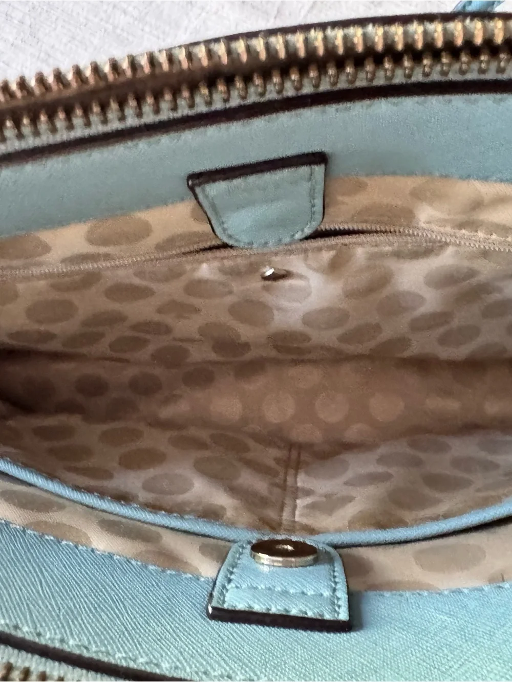 Kate Spade Newbury Lane Miles Tote Grace Blue Saffiano Leather Shoulder Bag